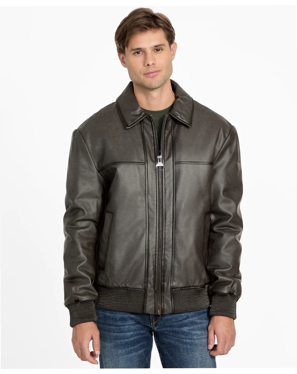 Men's Vintage Faux Leather Jacket