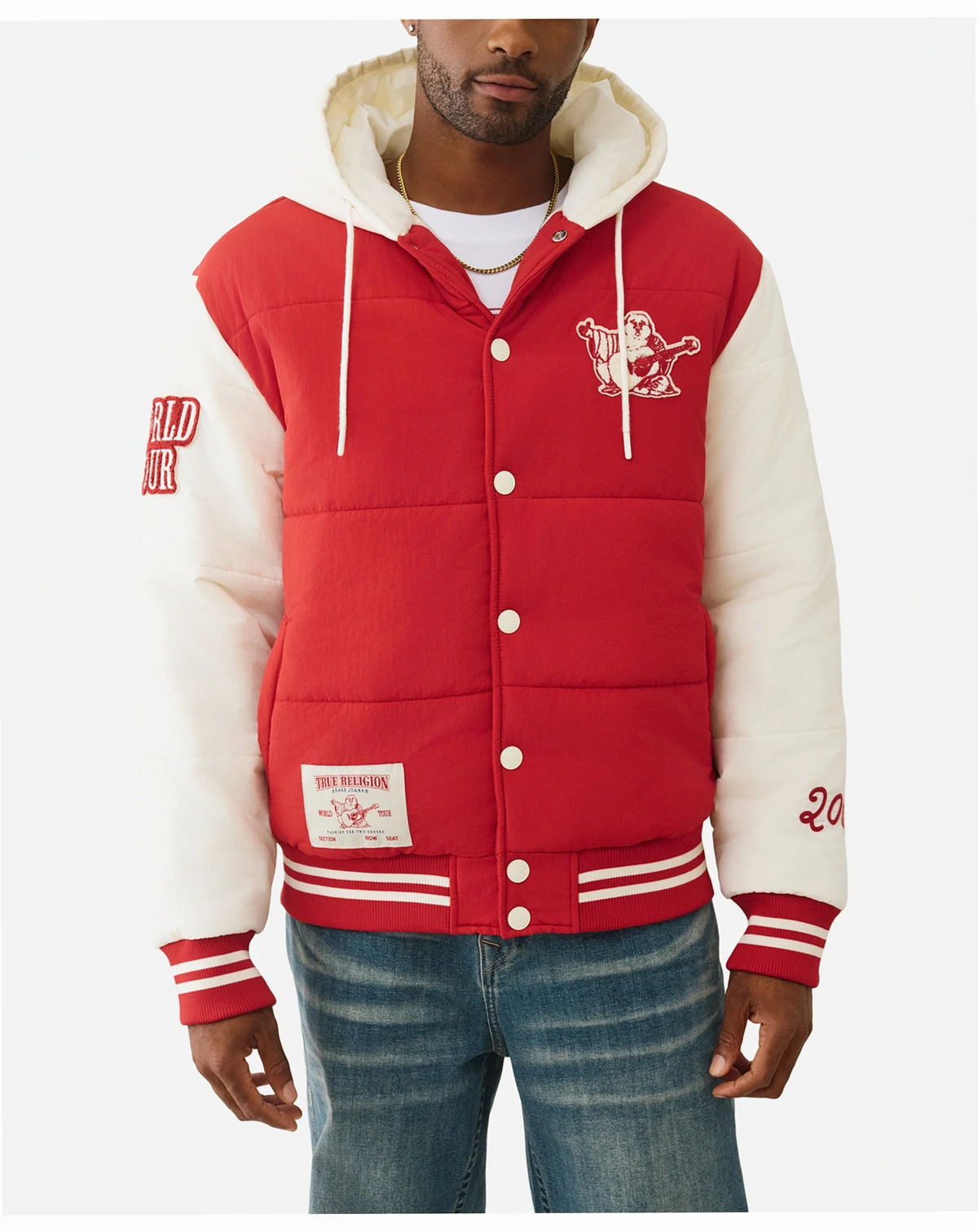 Men's Varsity Hooded Puffer Jacket