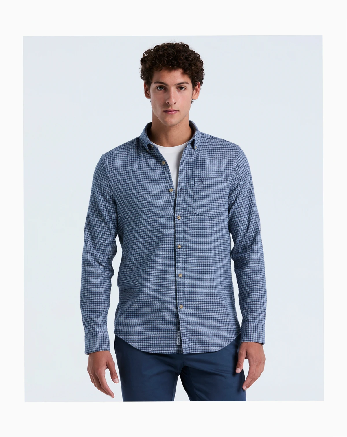 Men's Denim Slim Fit Long Sleeves Shirt