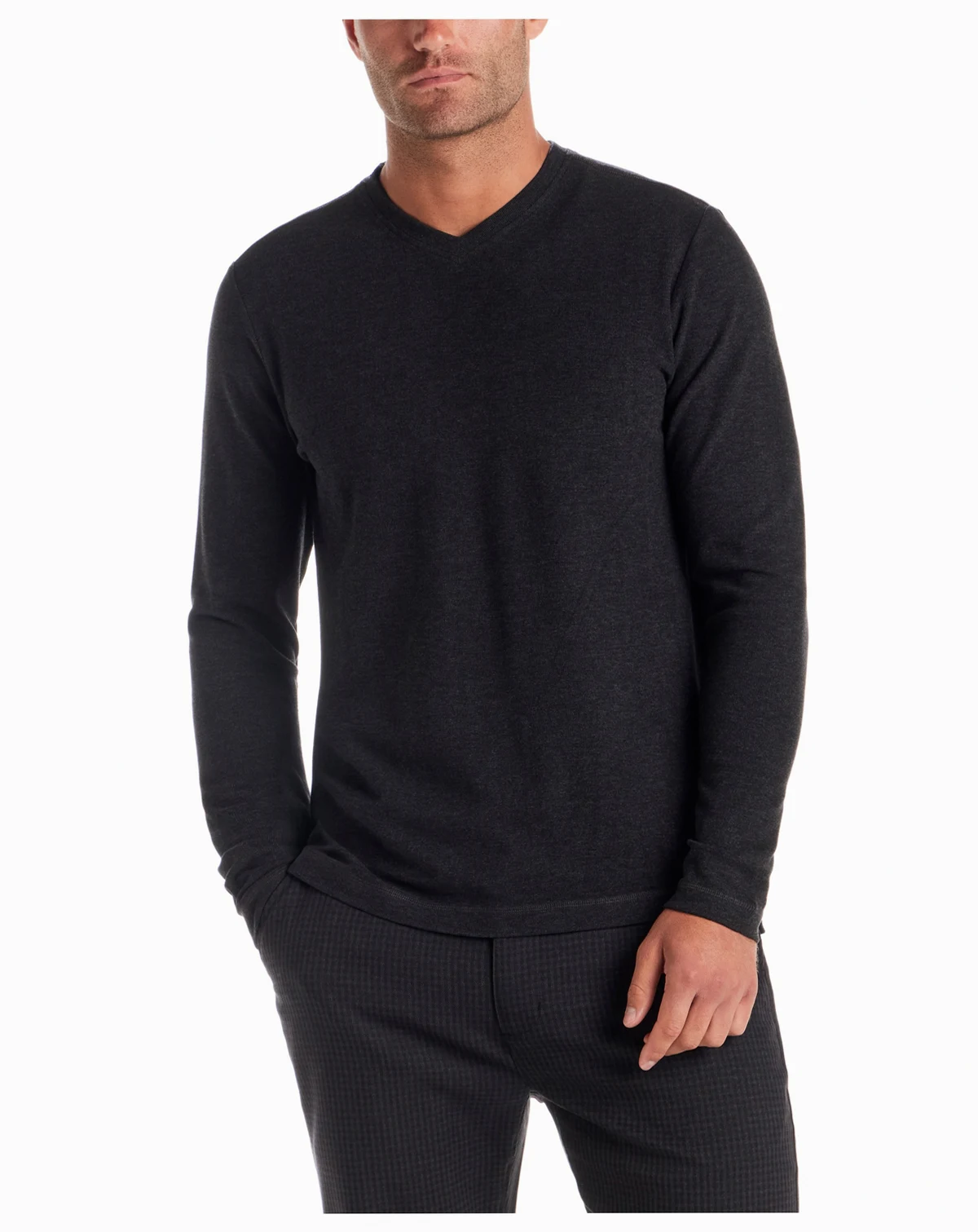 Men's V-Neck Long-Sleeve Shirt