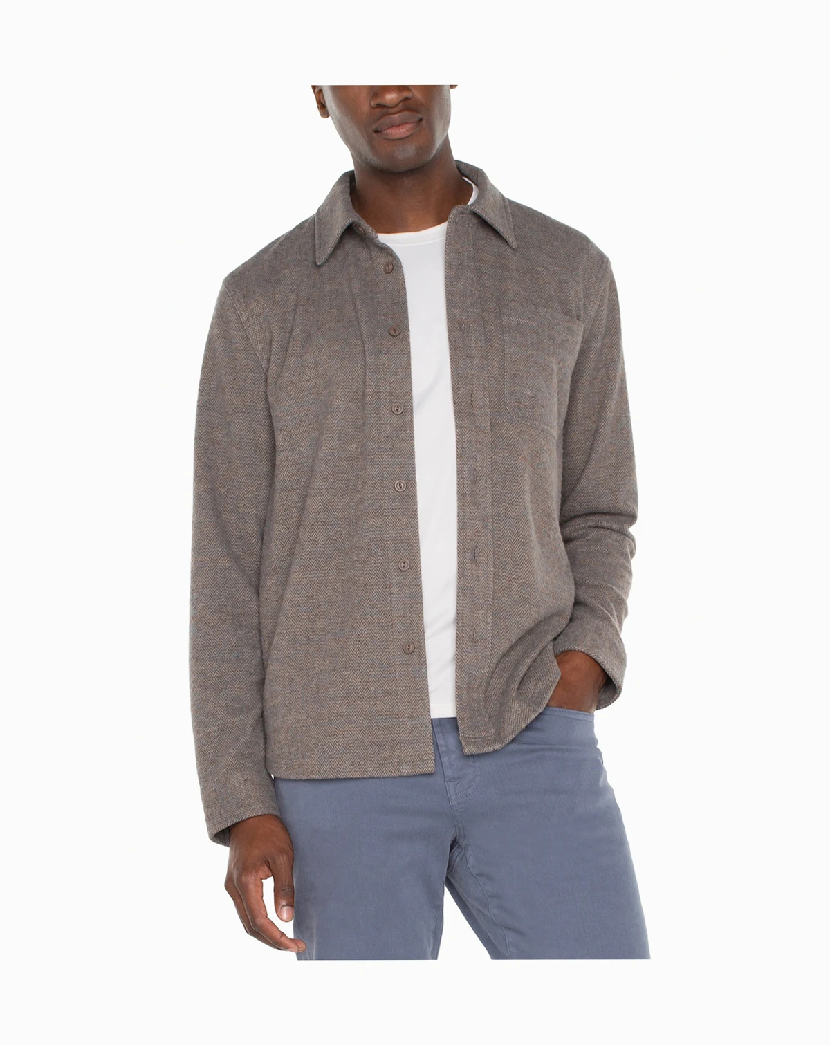 Men's Knit Button-Up Shirt