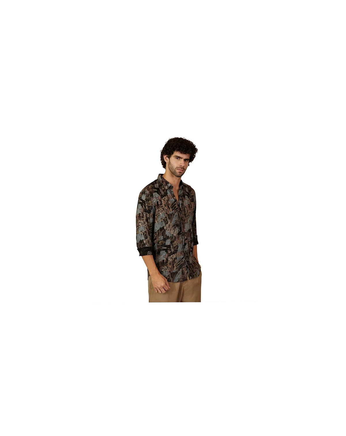 Men's Obsidian Black Impressionistic Strokes Shirt