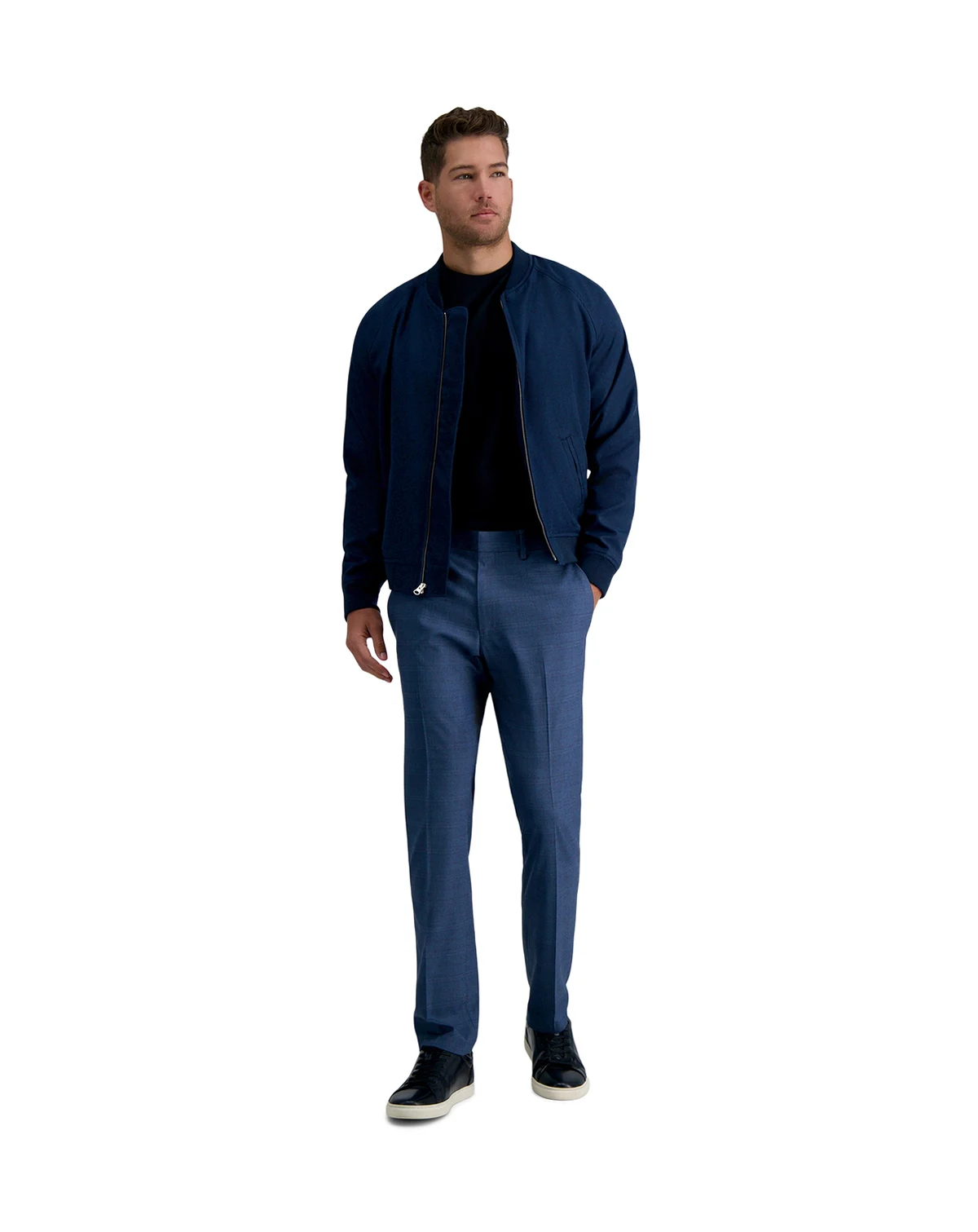 Men's Slim-Fit Stretch Check Dress Pants