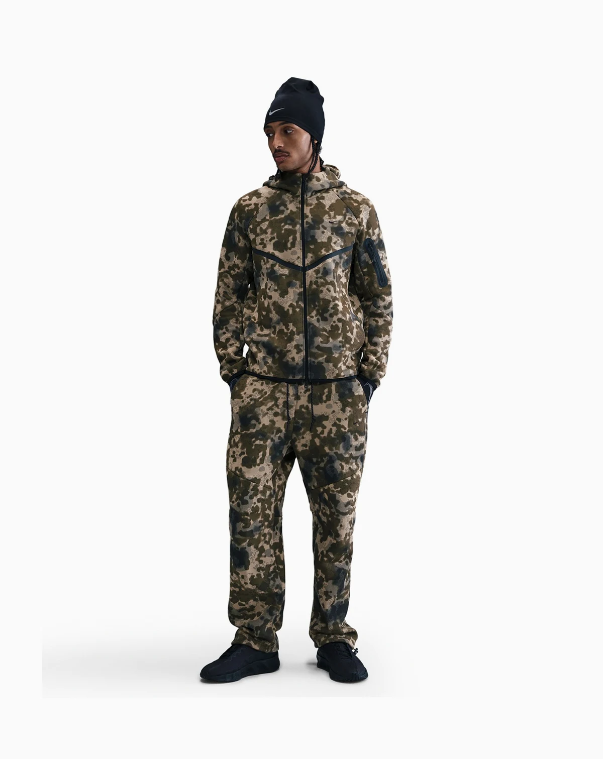Men's Tech Open-Hem Fleece Camo Pants