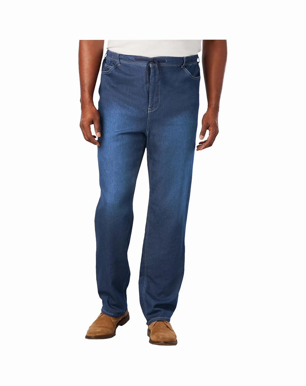 Big & Tall 5-Pocket Relaxed Fit Denim Look Sweatpants