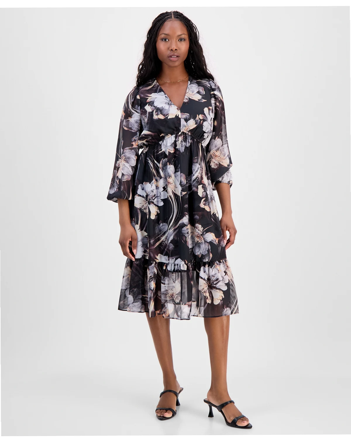 Petite Chiffon Fit & Flare Dress