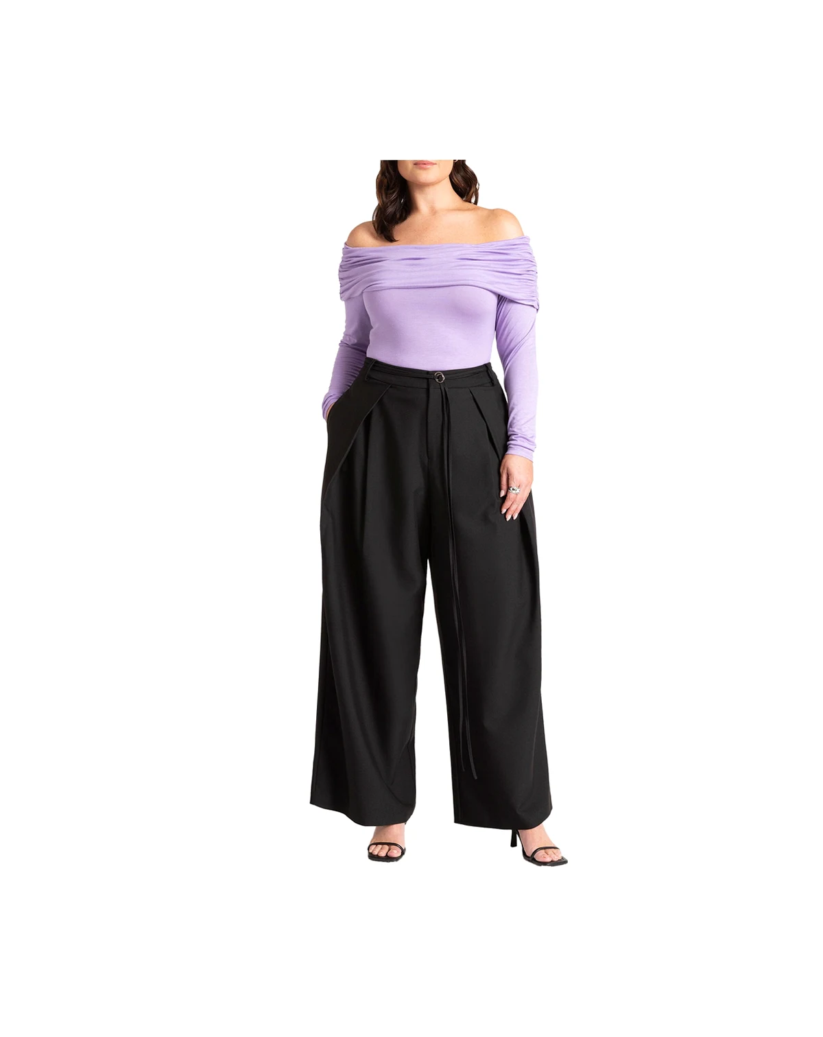 Women's Pleat Detail Trouser With Long Belt