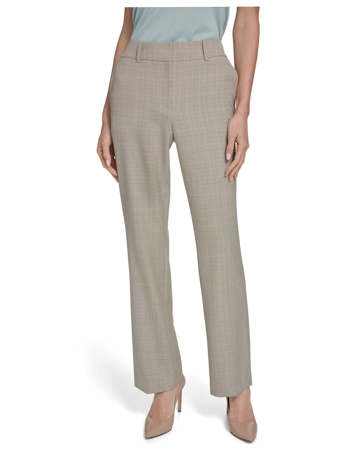 Women's Plaid Bootcut Trousers
