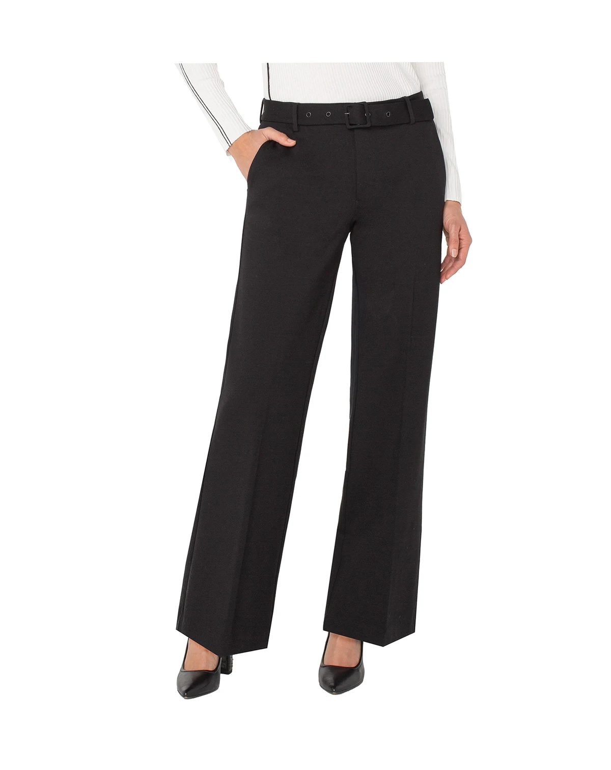 Women's Belted Kelsey Wide Leg Trousers
