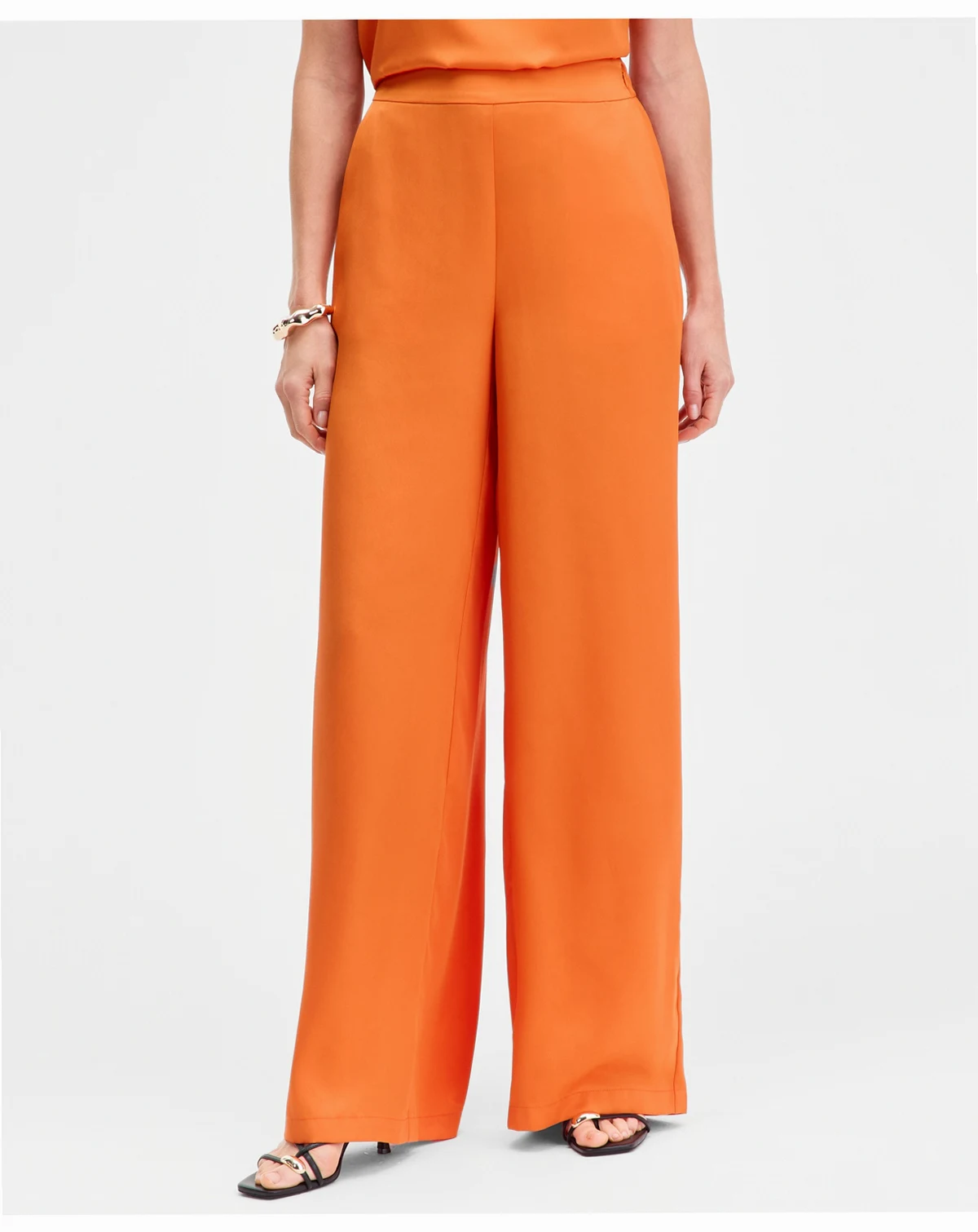 Women's Wide-Leg Satin Pants, Exclusively at Macy's