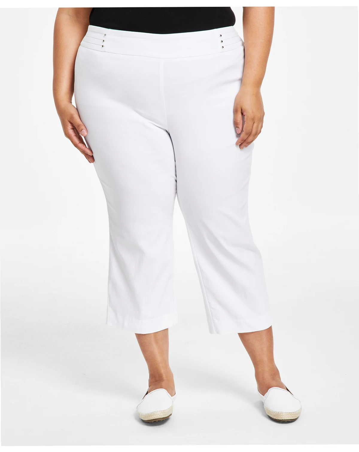 Plus Size Tummy Control Pull-On Capri Pants, Exclusively at Macy's