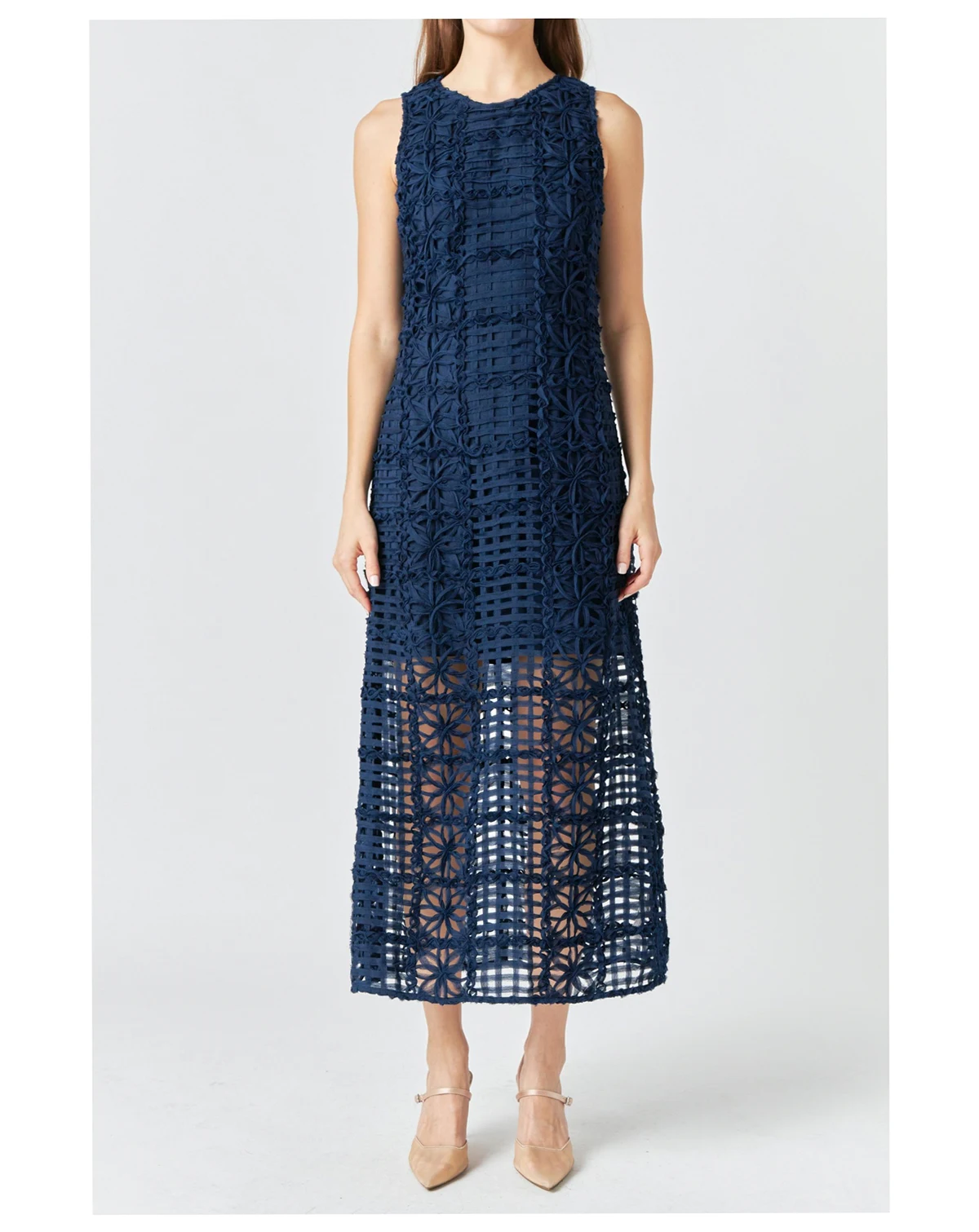 Women's Textured Sleeveless Maxi Dress