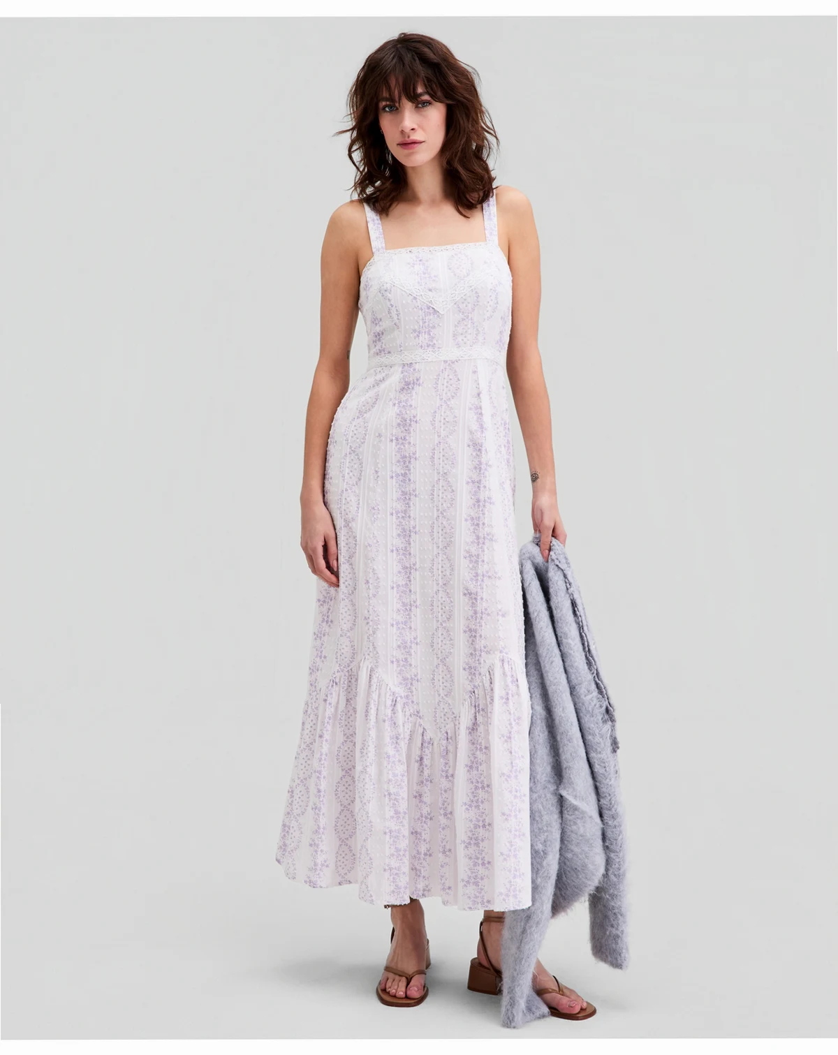 Women's Printed Eyelet Cotton Maxi Dress, Macy's Exclusive