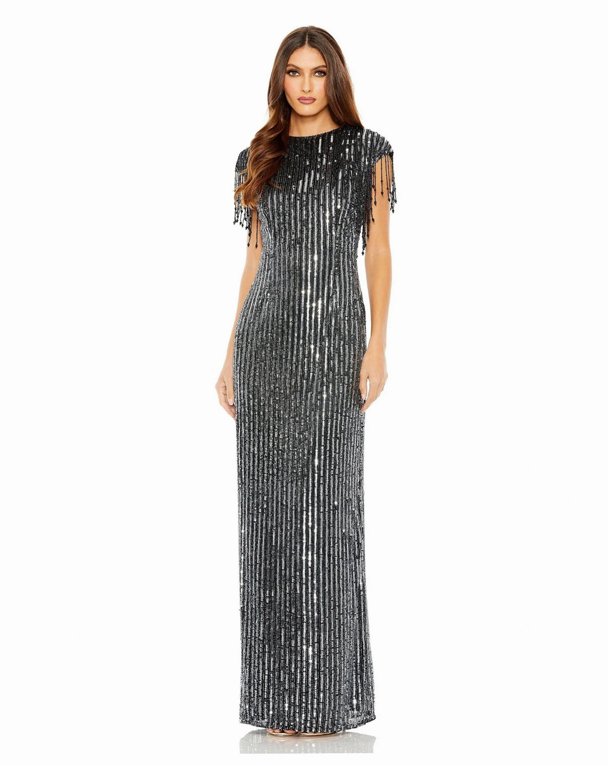 Women's Embellished Fringe Gown