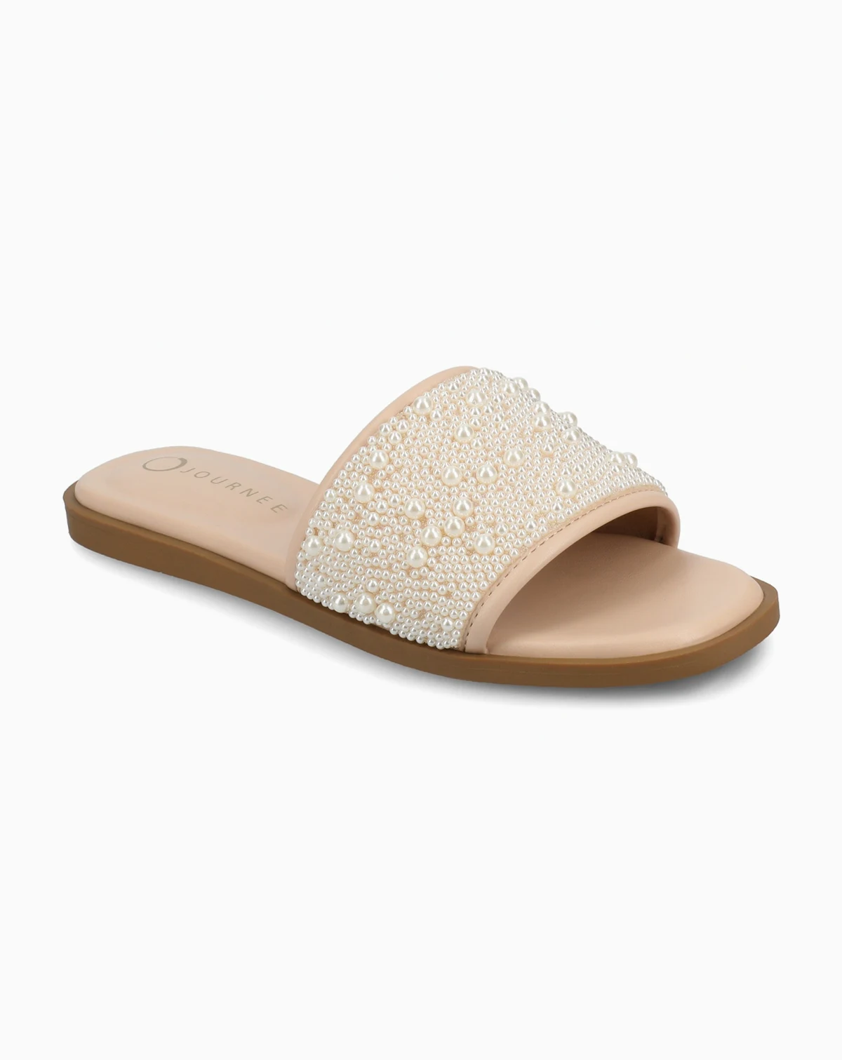 Women's Precly Faux Pearl Single Band Flat Sandals