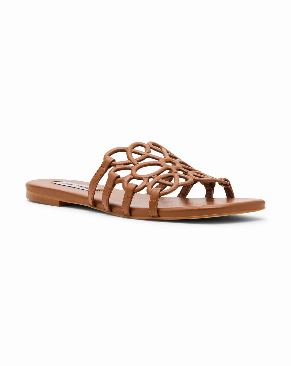 Women's Lotus Slide Square-Toe Flat Sandals