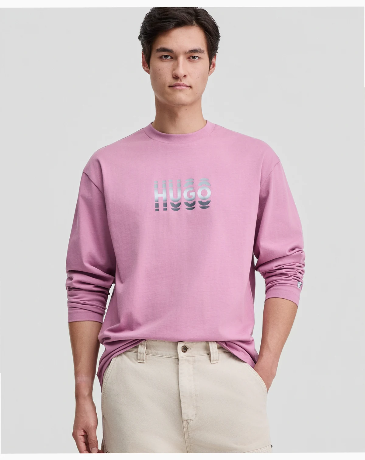 Men's Long-Sleeve Logo Graphic Crewneck T-Shirt