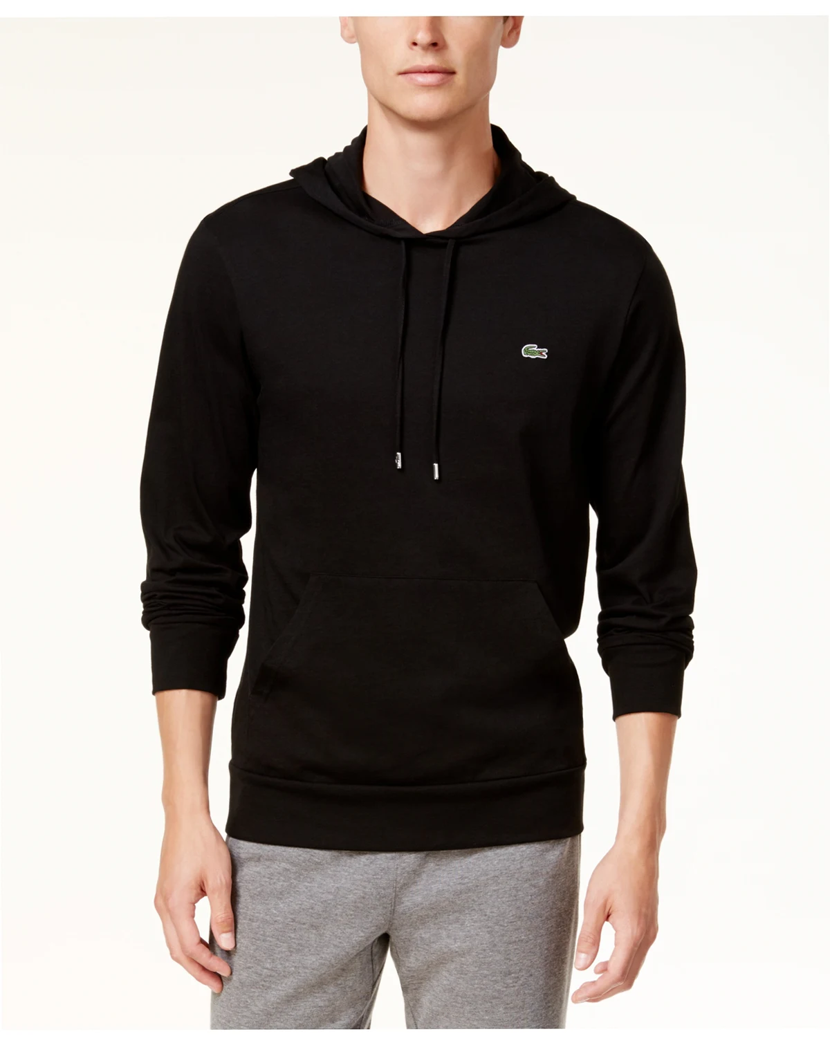 Hoodie Jersey Long Sleeve Tee Shirt with Kangaroo Pocket