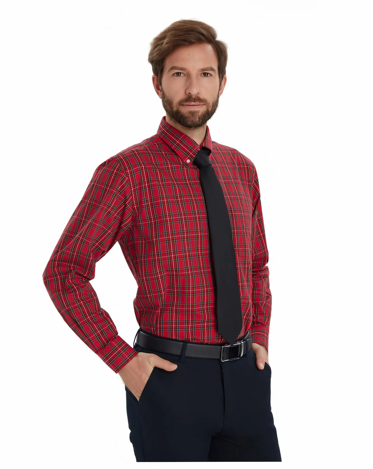 Men's Stewart Tartan Regular-Fit Dress Shirt, Macy's Exclusive