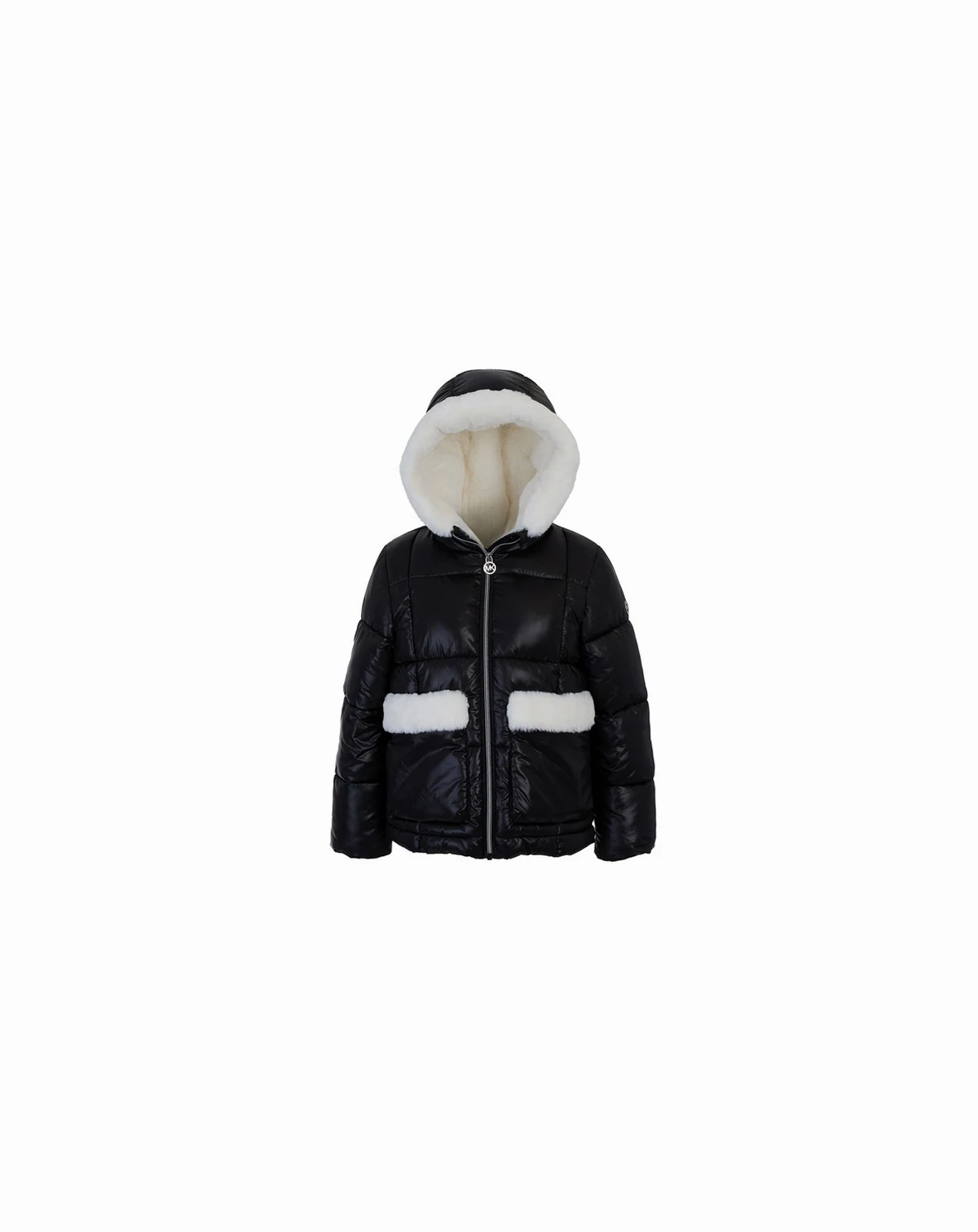 Toddler and Little Girls Faux Fur Pocket Puffer Jacket