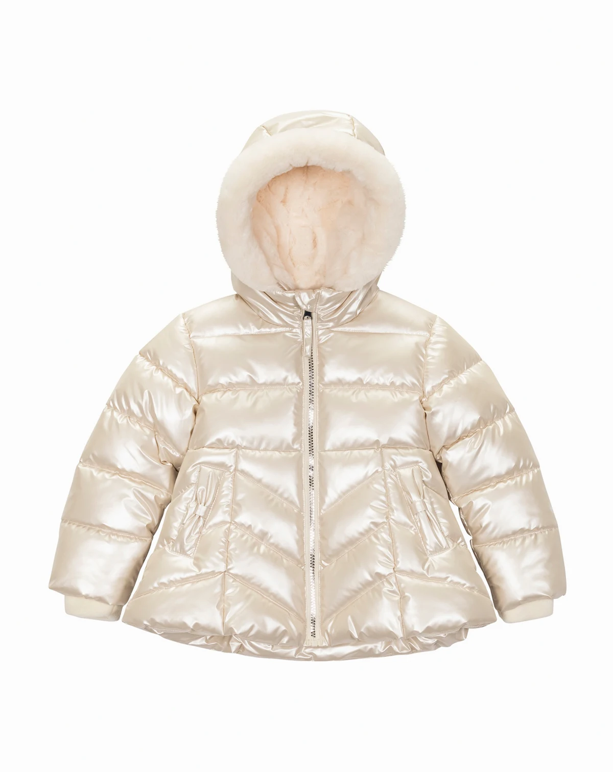 Toddler & Little Girls' Metallic Quilted Jacket