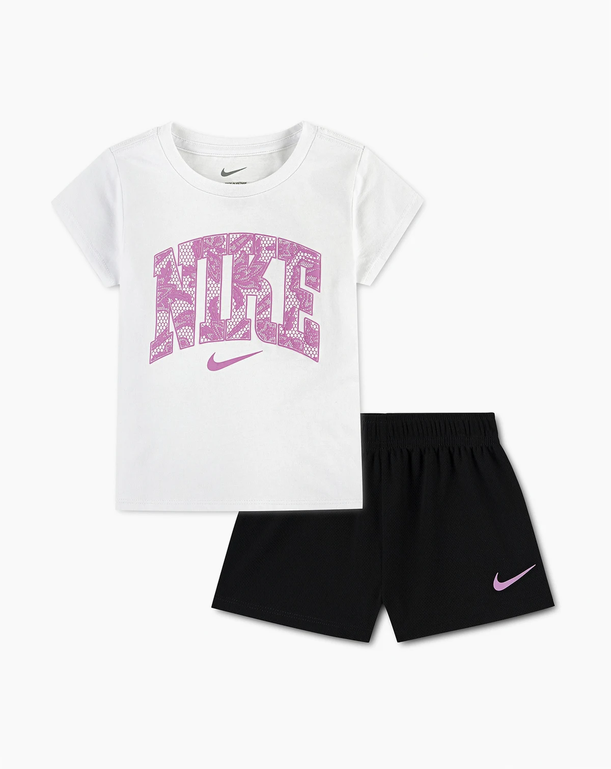 Girls' Toddler 2T-4T Lace It Up Crewneck T-Shirt and Mesh Shorts, 2-Piece Set