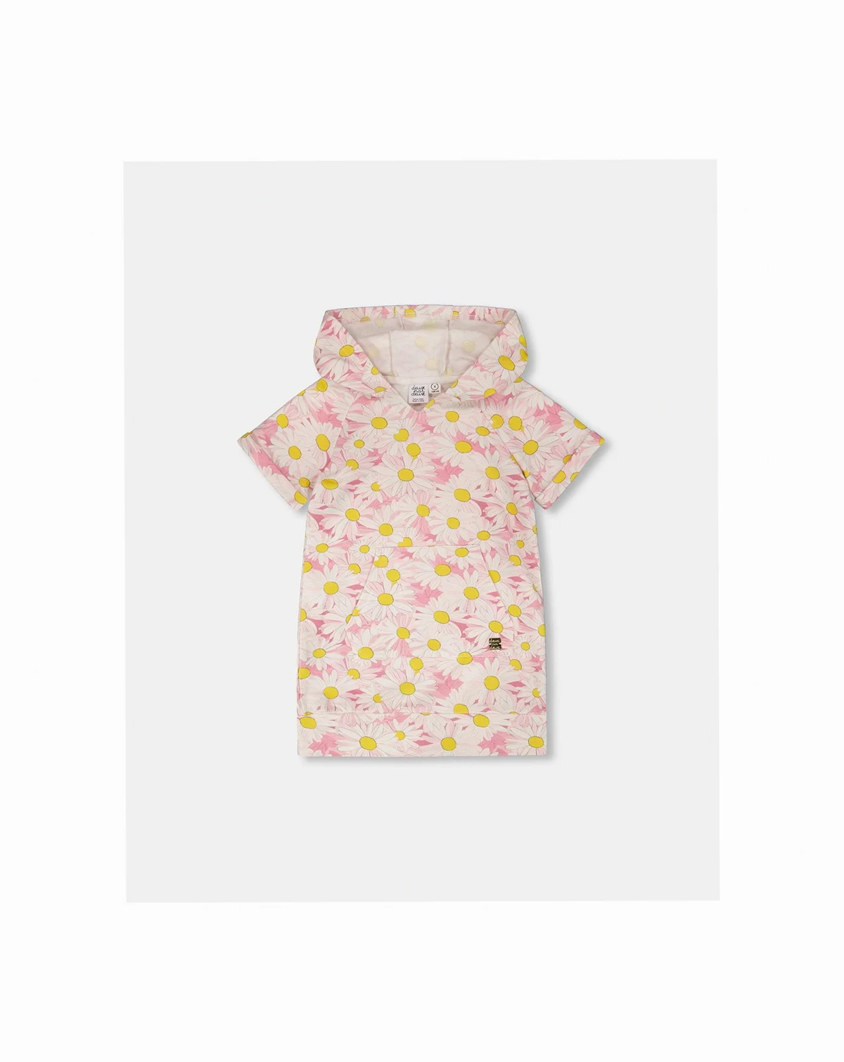 Toddler Girls French Terry Hooded Dress Printed Daisies