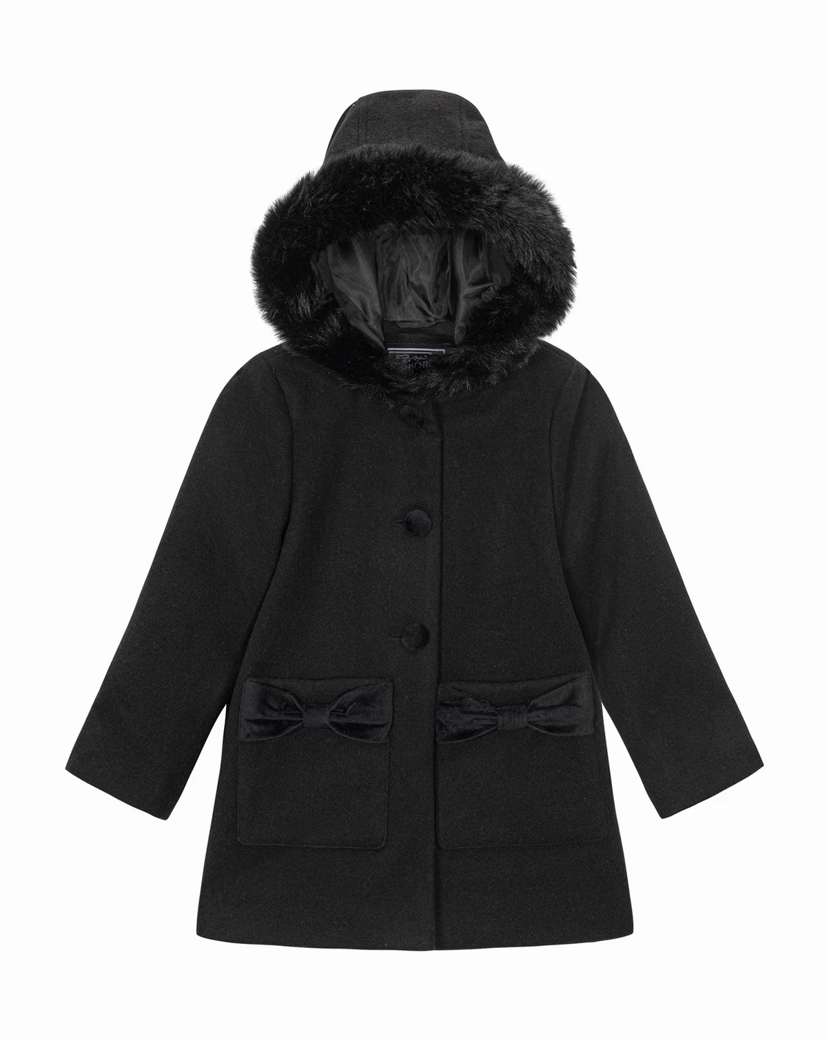 Toddler and Little Girls' Bow Pocket Dress Coat