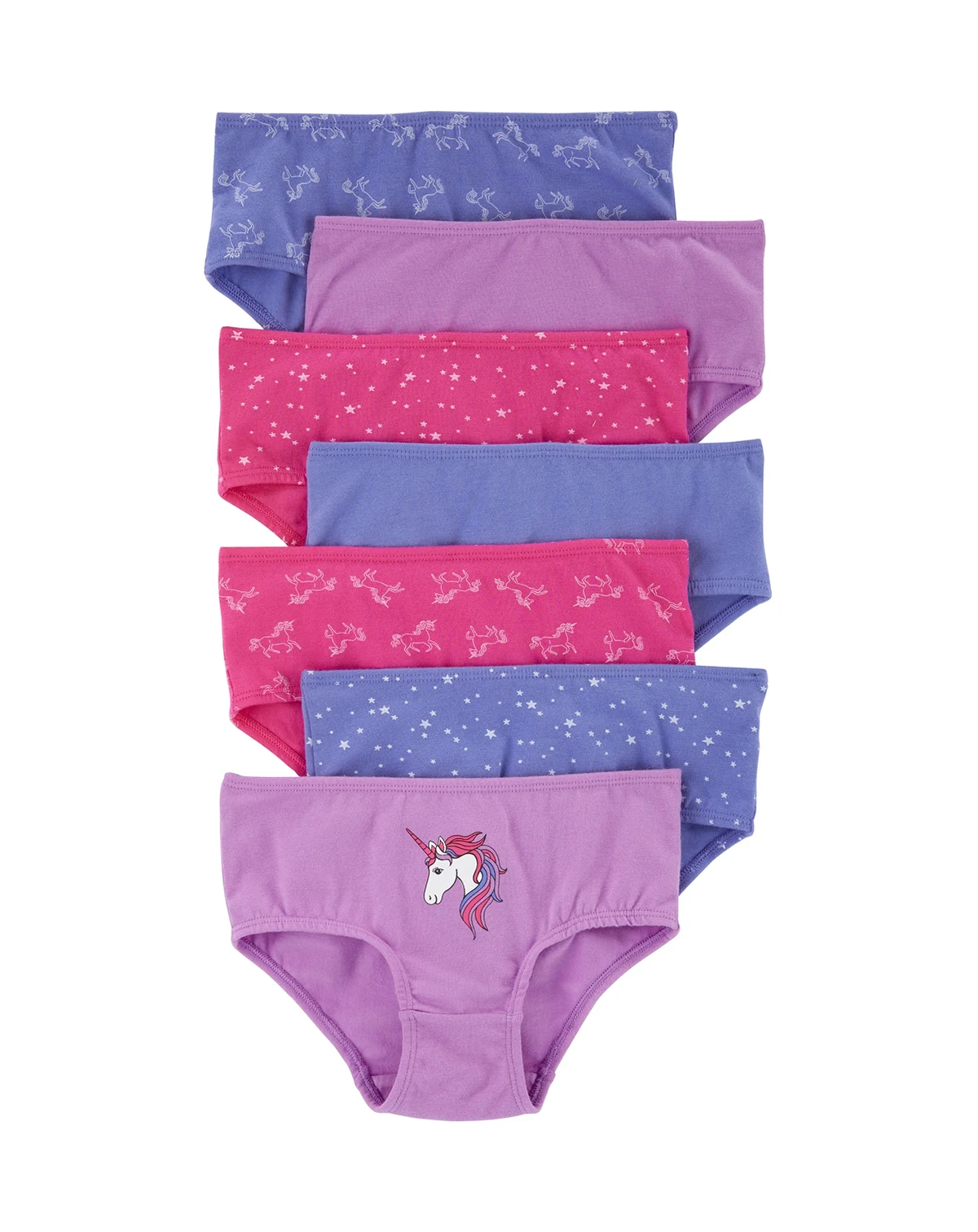 Toddler Girls' Unicorn Print Briefs, 7-Pack Set