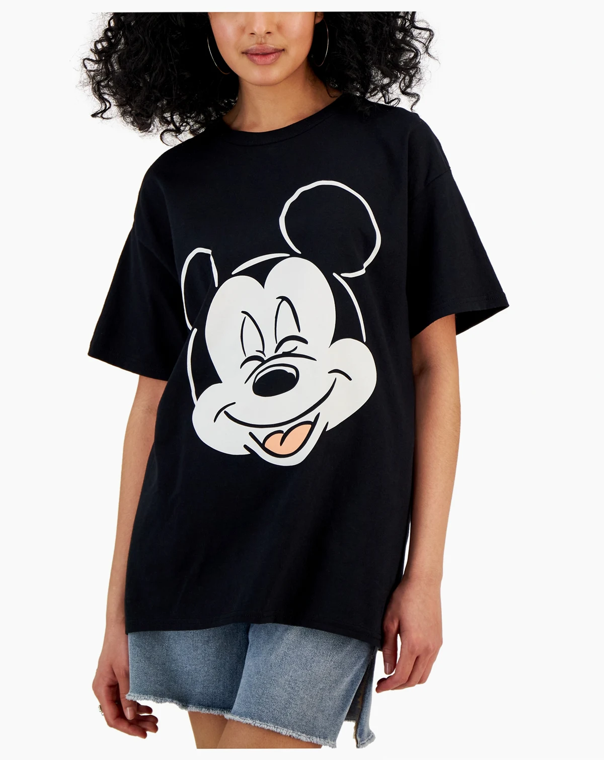Juniors' Mickey Graphic Face T-Shirt