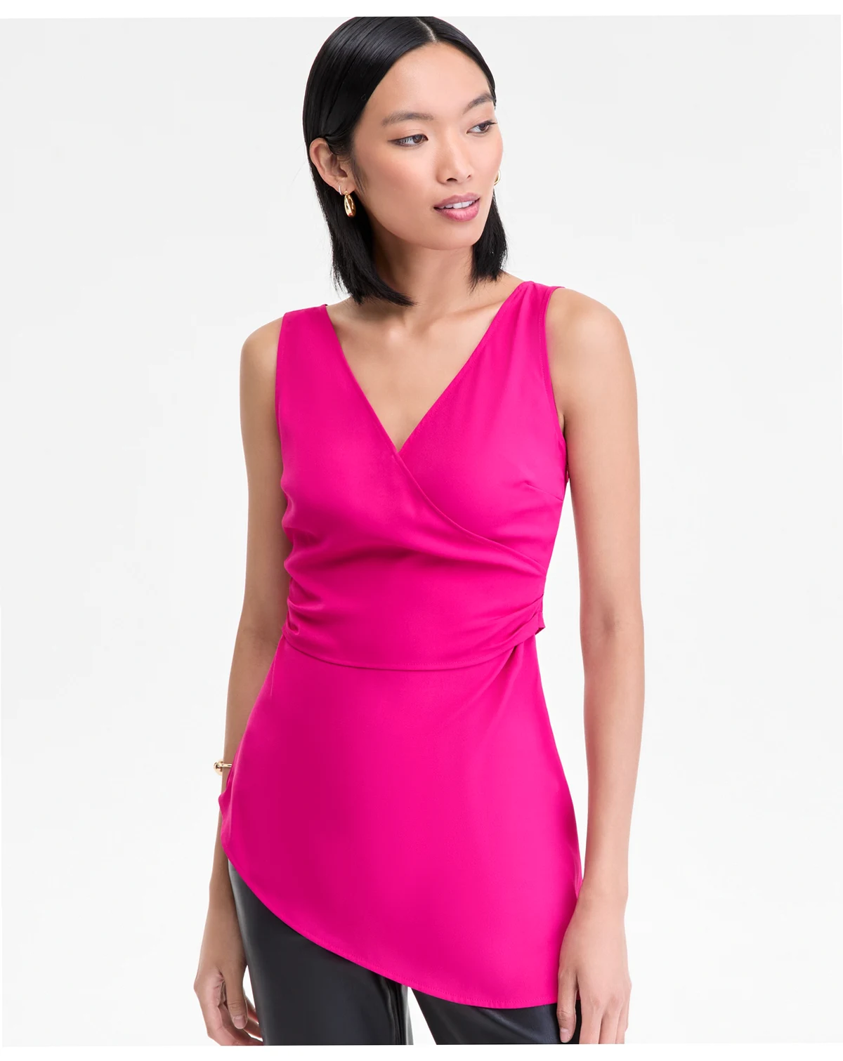 Women's Sleeveless Surplice-Neck Top, Macy's Exclusive