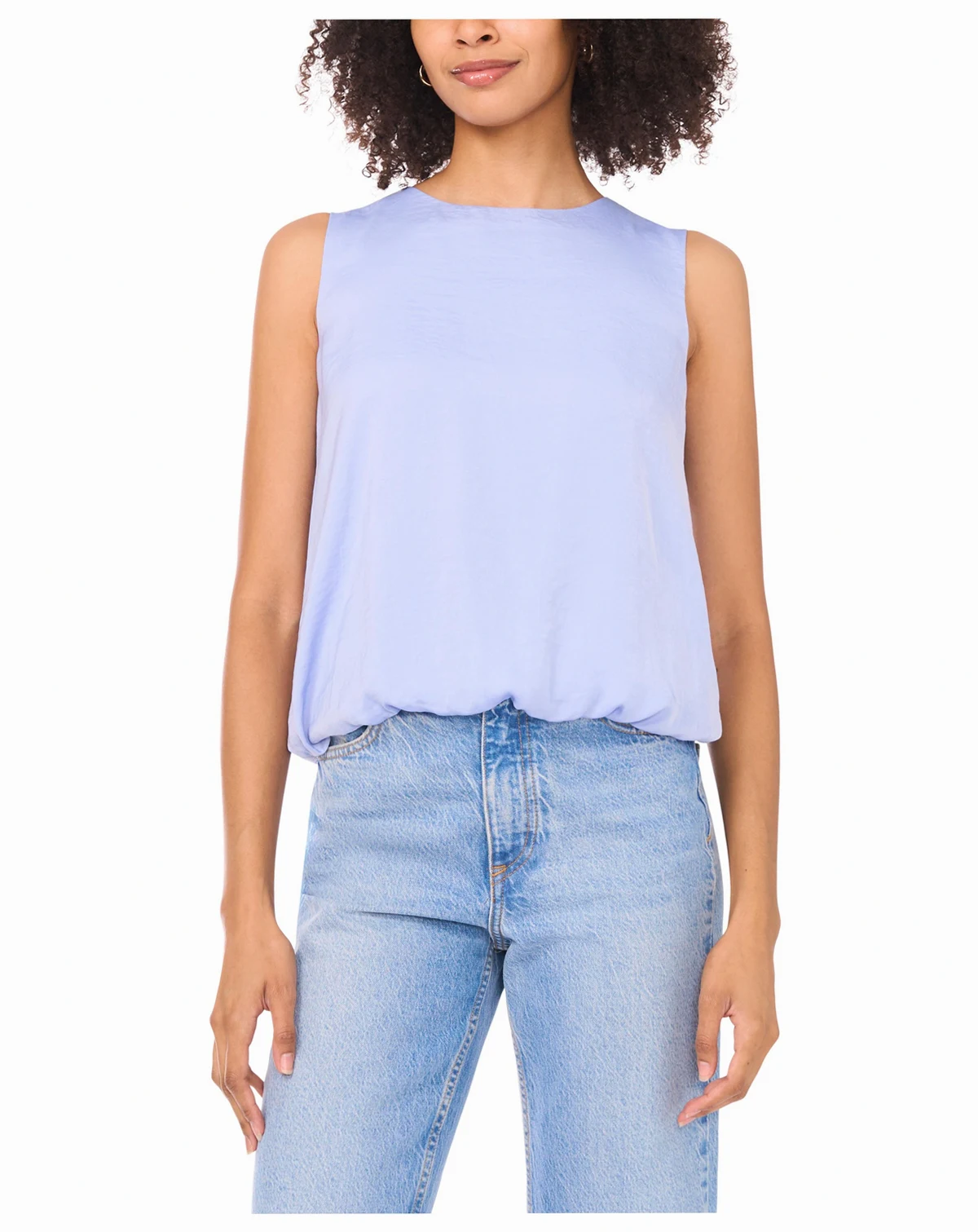 Women's Bubble Hem Crew Neck Blouse