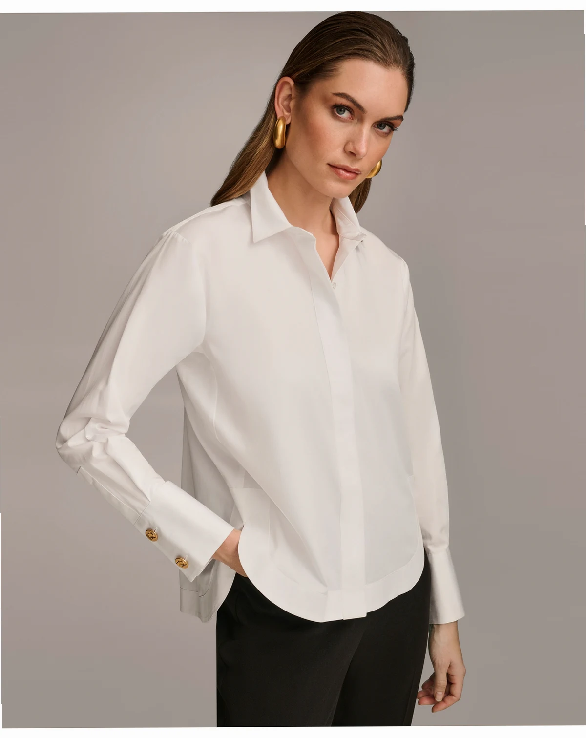 Women's Button Front Collared Shirt