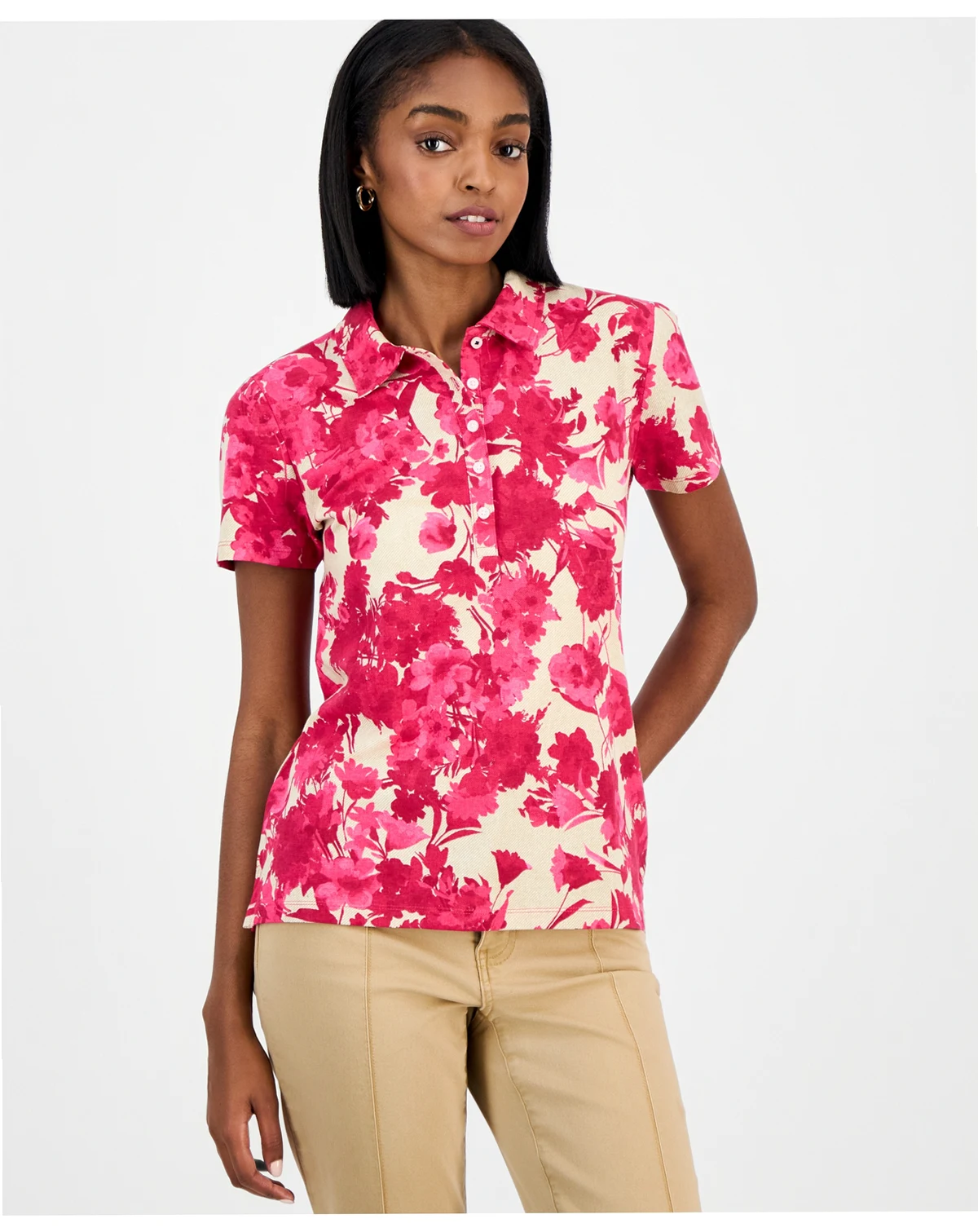 Nautica Women's Festival Floral Polo Shirt