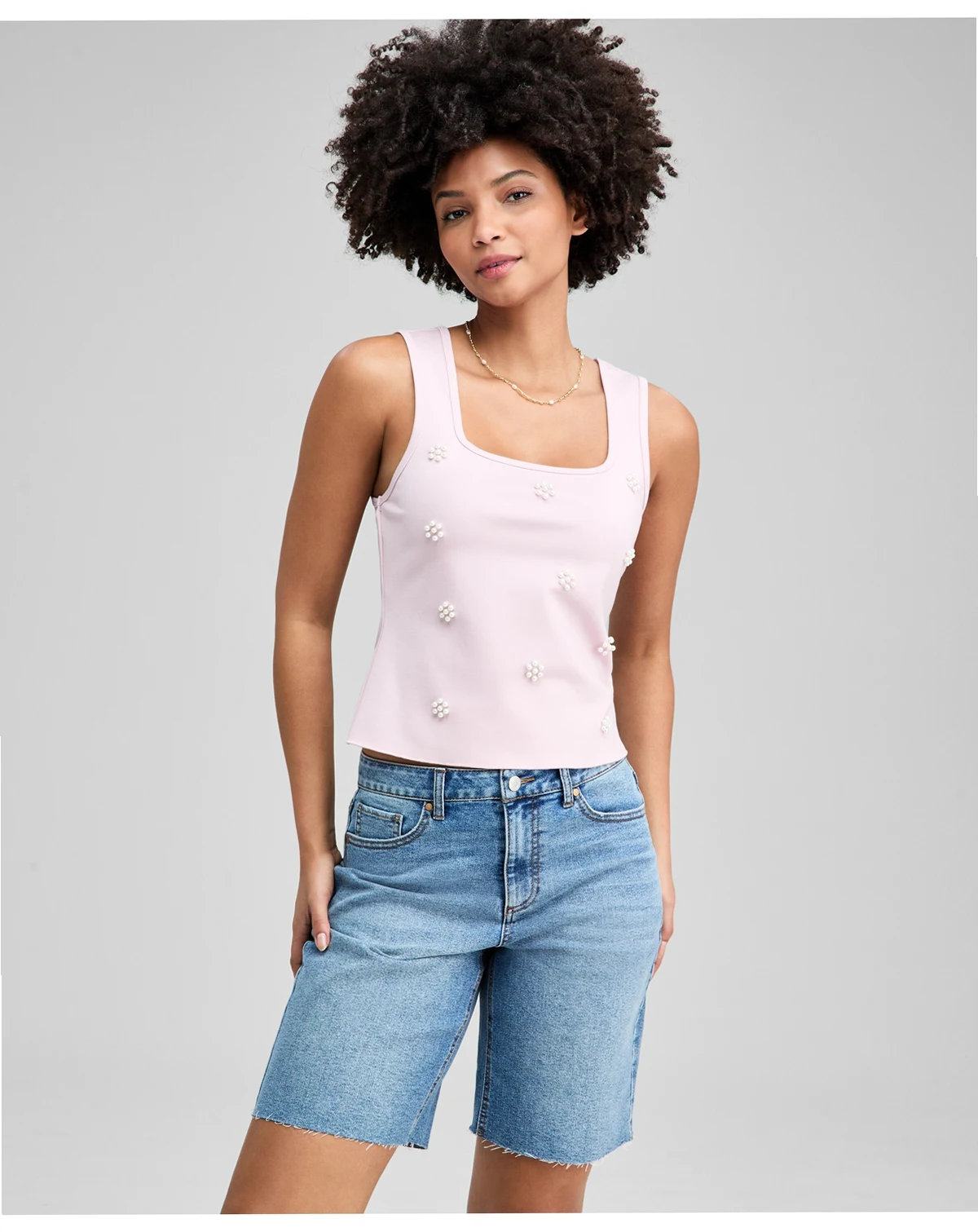 Women's Faux-Pearl-Embellished Tank Top, Macy's Exclusive