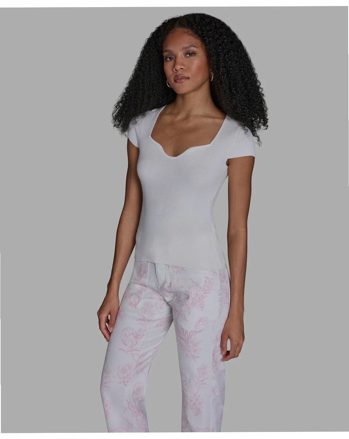 Women's Sweetheart Neck Slim Fit Top