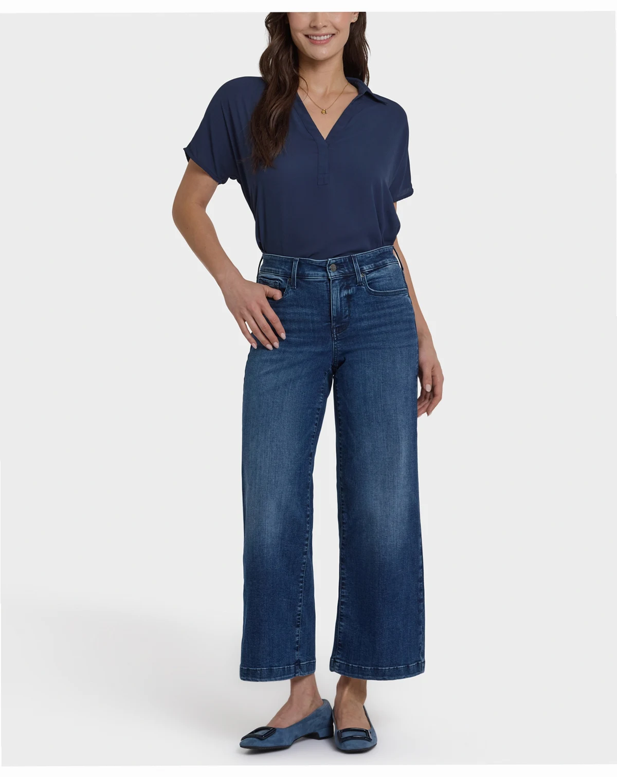 Women's Teresa Wide Leg Ankle Hem Jeans