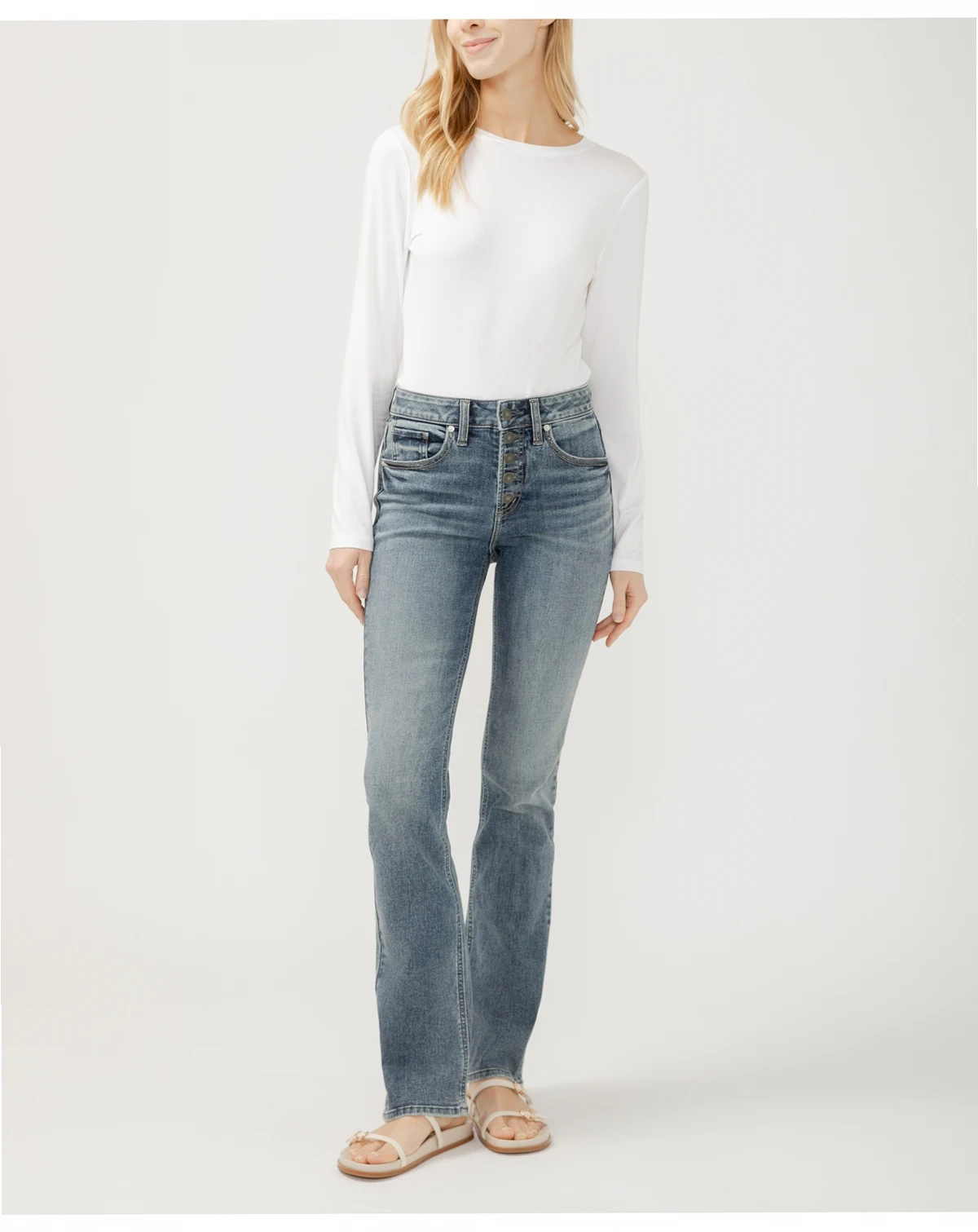 Women's Avery High Rise Curvy Fit Slim Bootcut Jeans