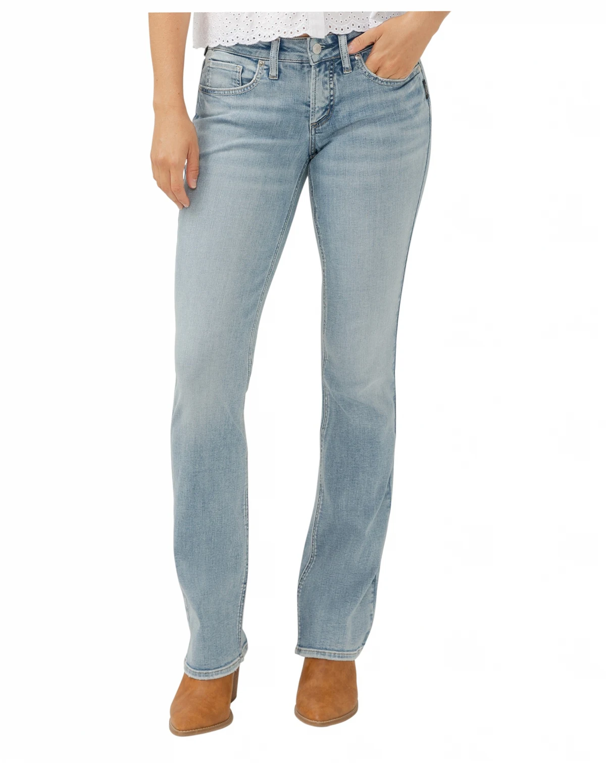 Women's Britt Low Rise Curvy Fit Slim Bootcut Jeans