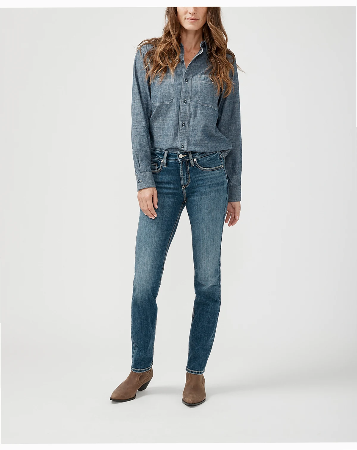 Women's Suki Mid Rise Curvy Fit Straight Jeans