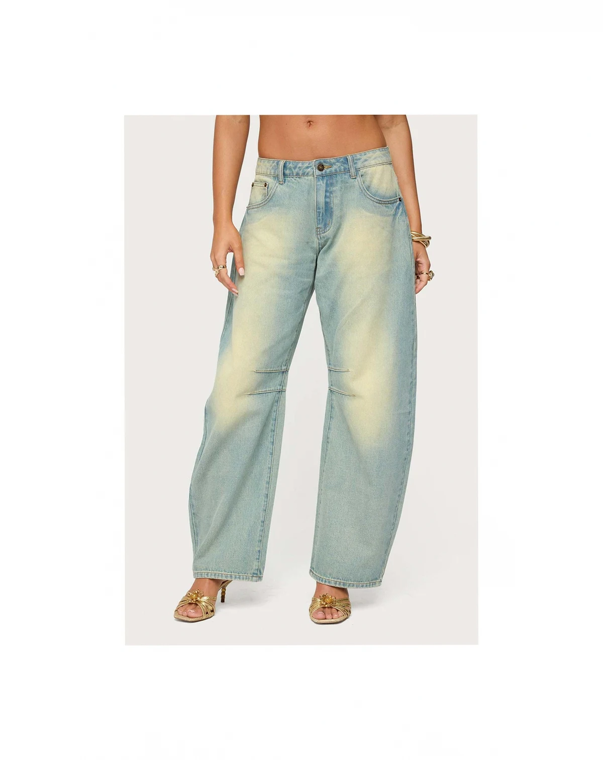 Women's Cayden Low Rise Washed Barrel Jeans
