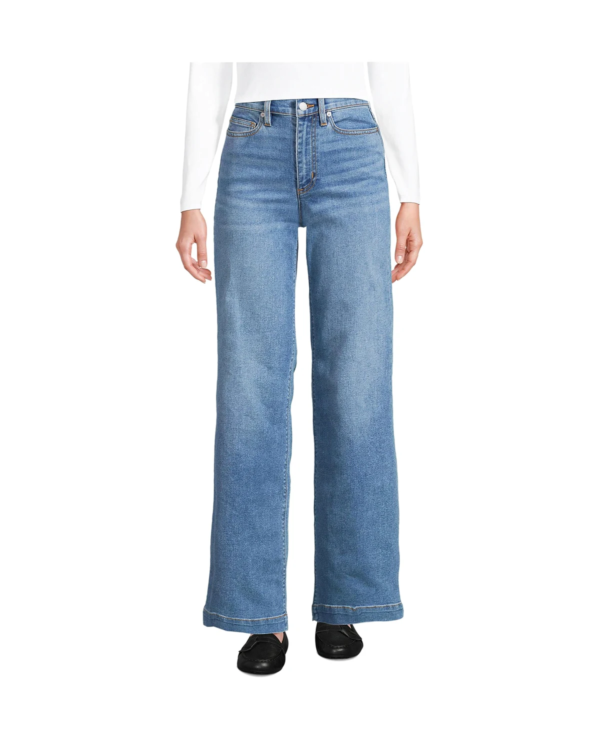 Petite Recover High Rise Wide Leg Blue Jeans