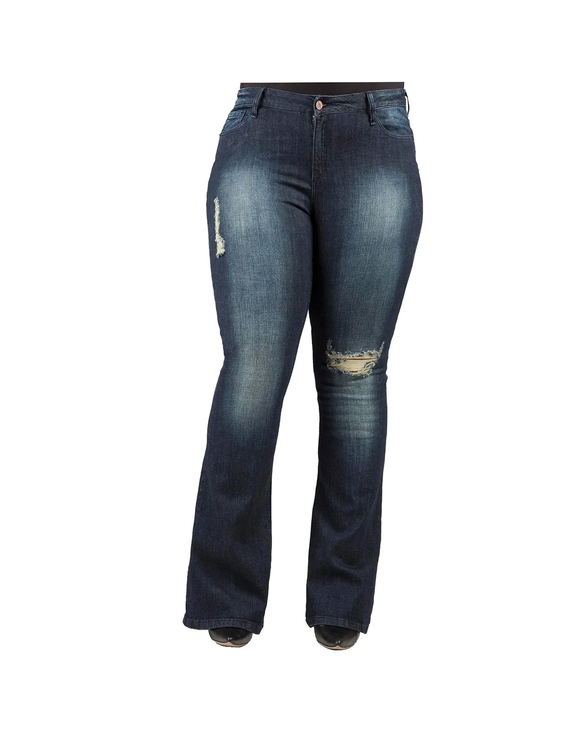 Women's Curvy Fit Stretch Denim Flare Jeans