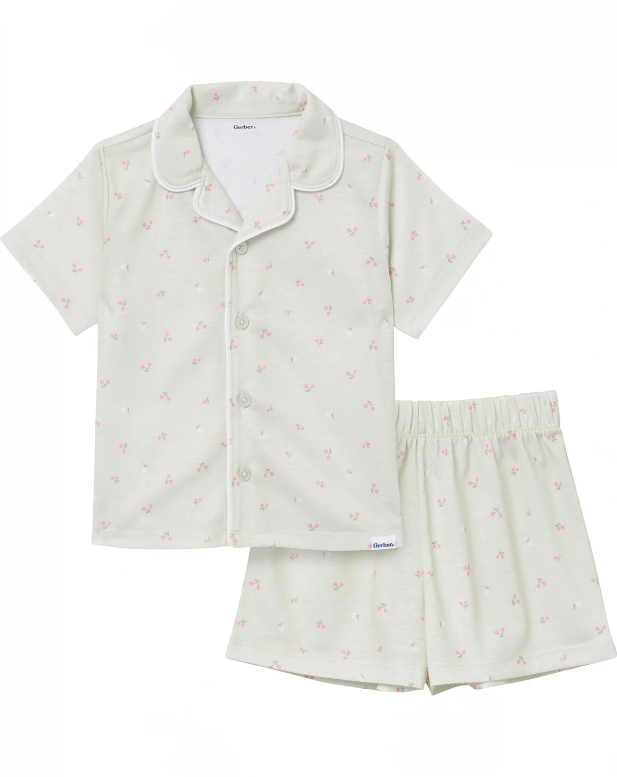 Toddler Girls 2-Piece Button Up Pajama Shorts Set
