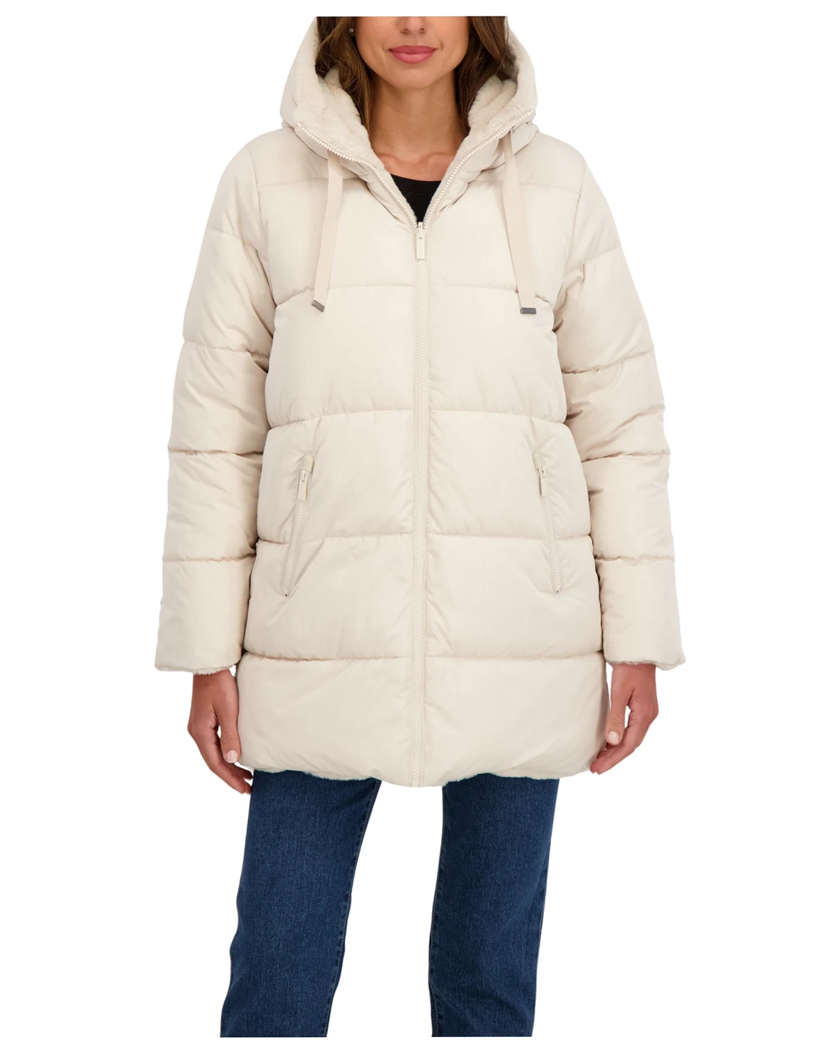 Women's 3/4 Reversible Puffer Jacket