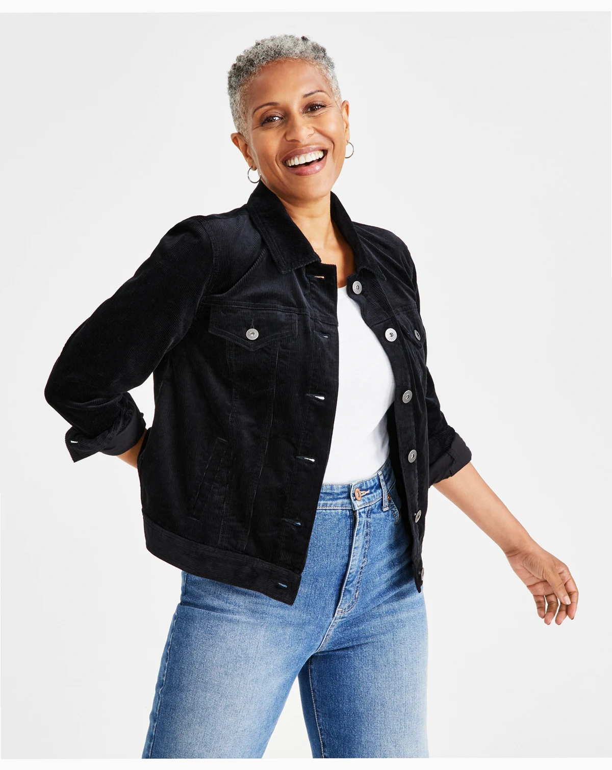 Women's Corduroy Classic Long-Sleeve Jacket, Created for Macy's