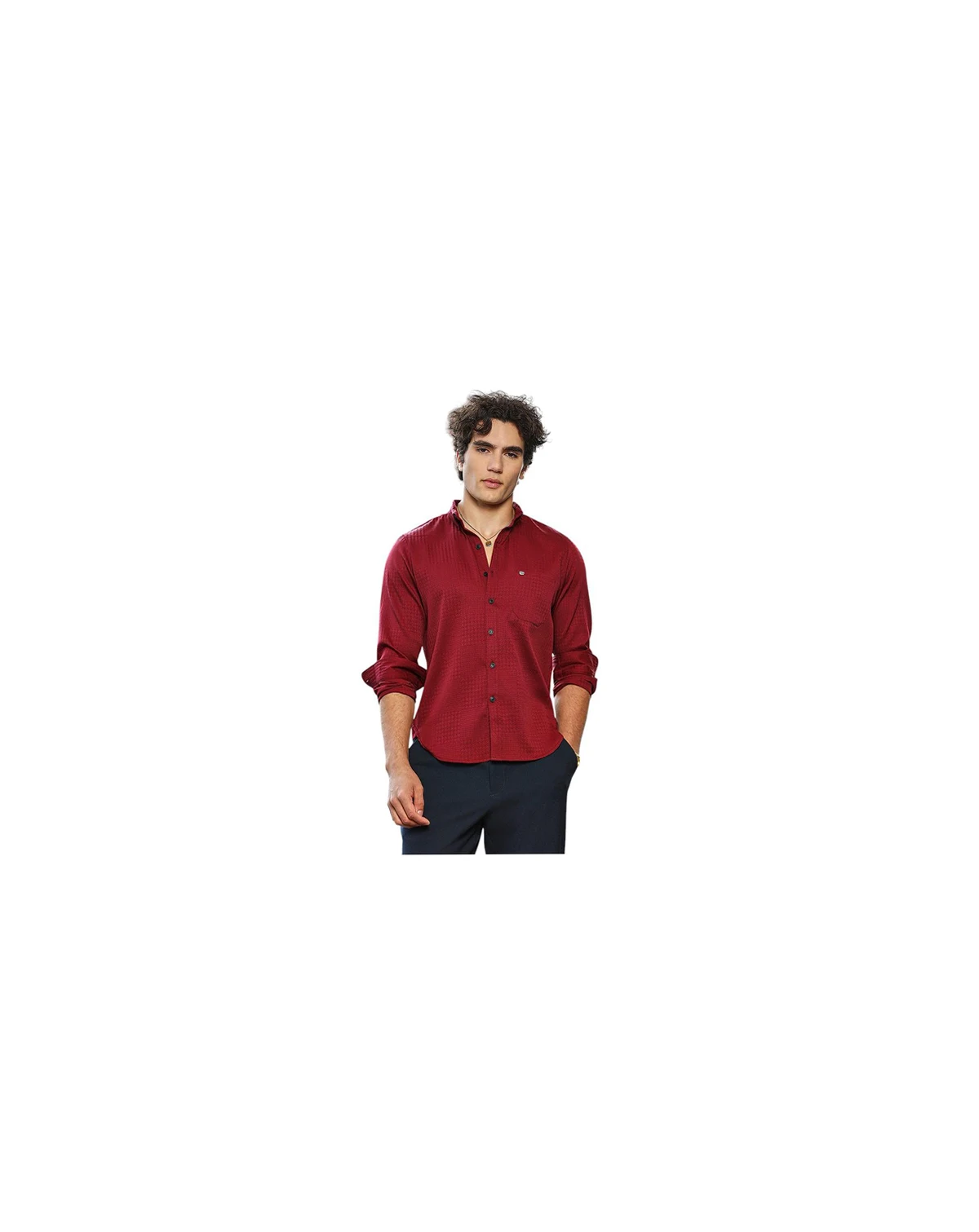 Men's Ruby Red Houndstooth-Tactile Shirt