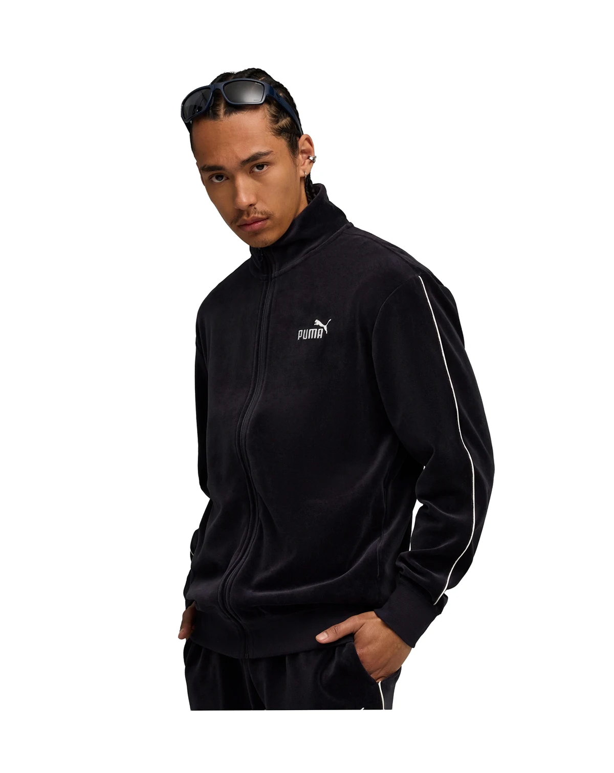 Men's Velour Track Long-Sleeve Jacket