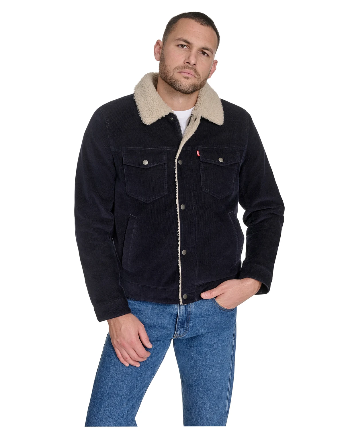 Men's Corduroy Trucker with Sherpa Collar Jacket