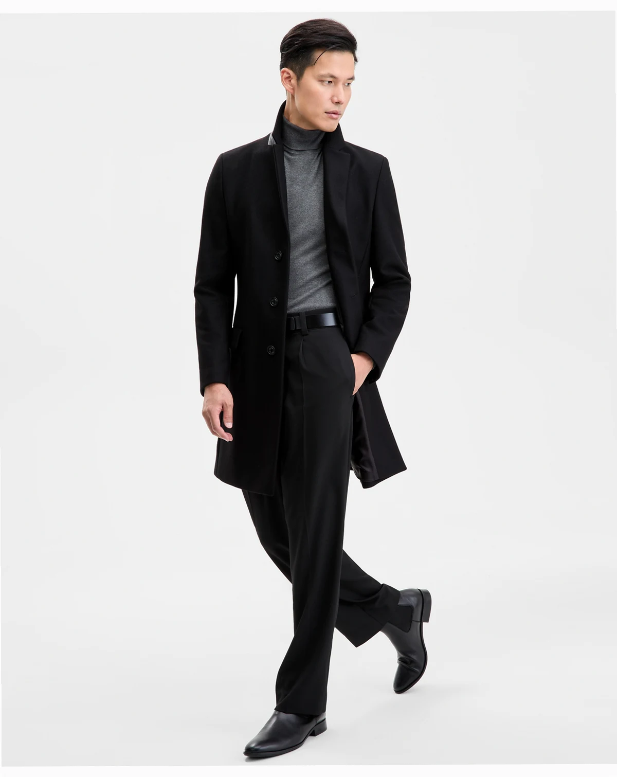 Men's Slim-Fit Wool Cashmere Overcoat